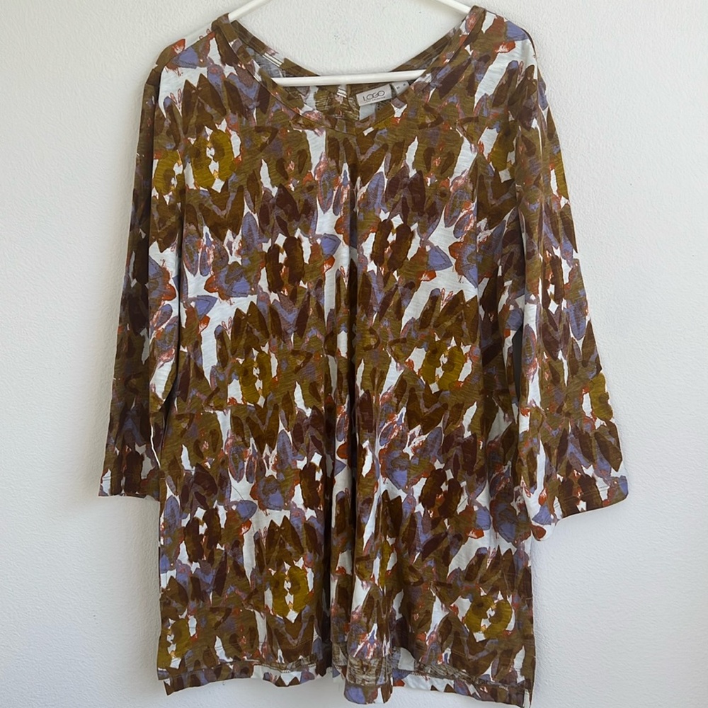 LOGO by Lori Goldstein Cotton Blouse